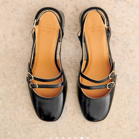Sezane Black Leather Paula Babies - Picture 5 of 6